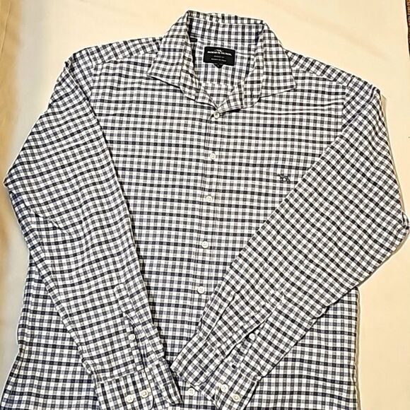 RODD GUNN Sports fit Check Long Sleeve Button Front Blue Sports Fit Shirt Men L - Picture 3 of 9